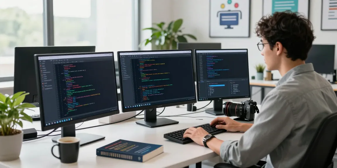 Web developer utilizing instant indexing tools in a modern workspace.