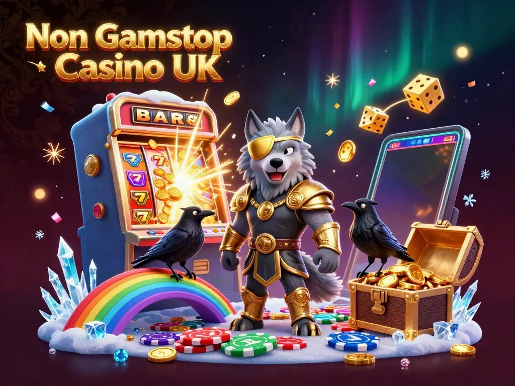 Experience the excitement of Non Gamstop Casino UK with a Norse-inspired scene full of vibrant gaming action.