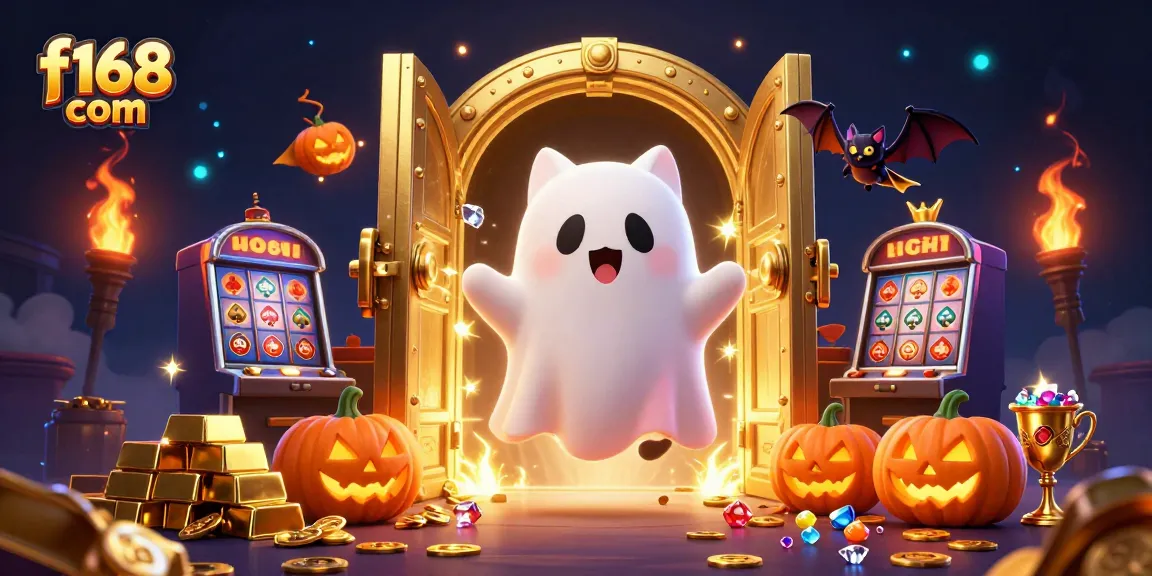 Experience thrilling gameplay at f168 com with a charming ghost cat and magical slot machines.