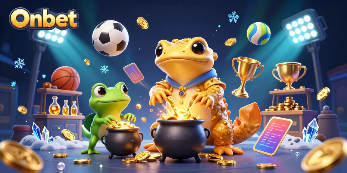 Onbet strategy: 3D salamander alchemist generating gold while sports elements surround the enchanting scene
