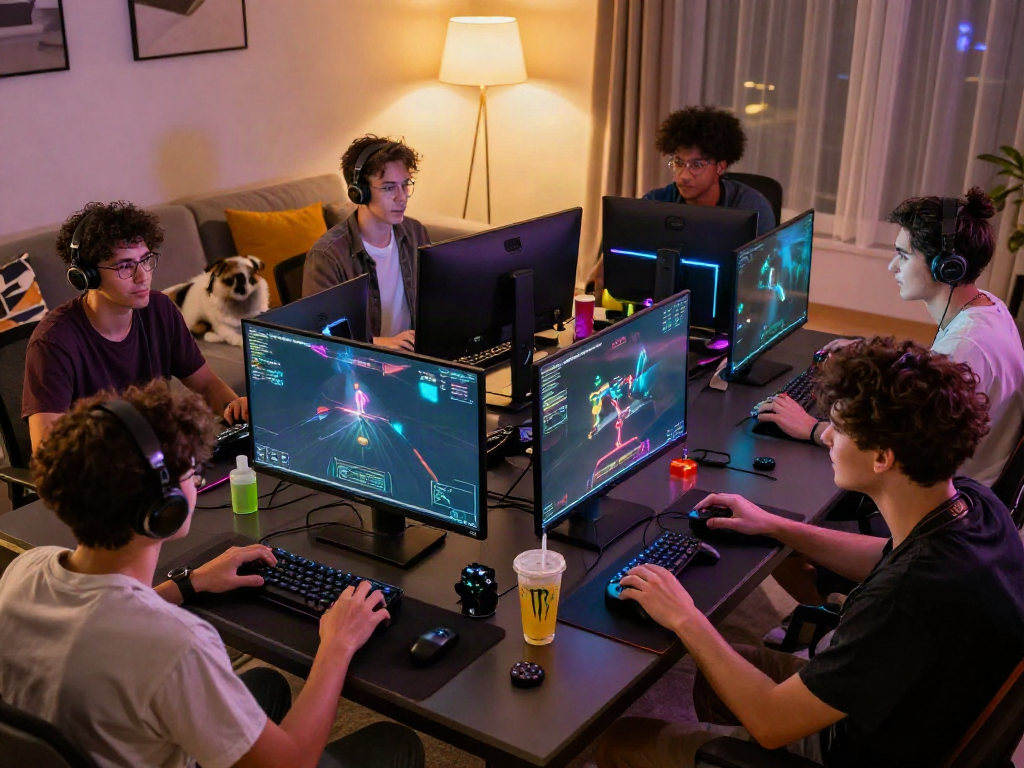 Engaging online gaming scene at http://gem88-mobile.com with friends enjoying multiplayer fun.