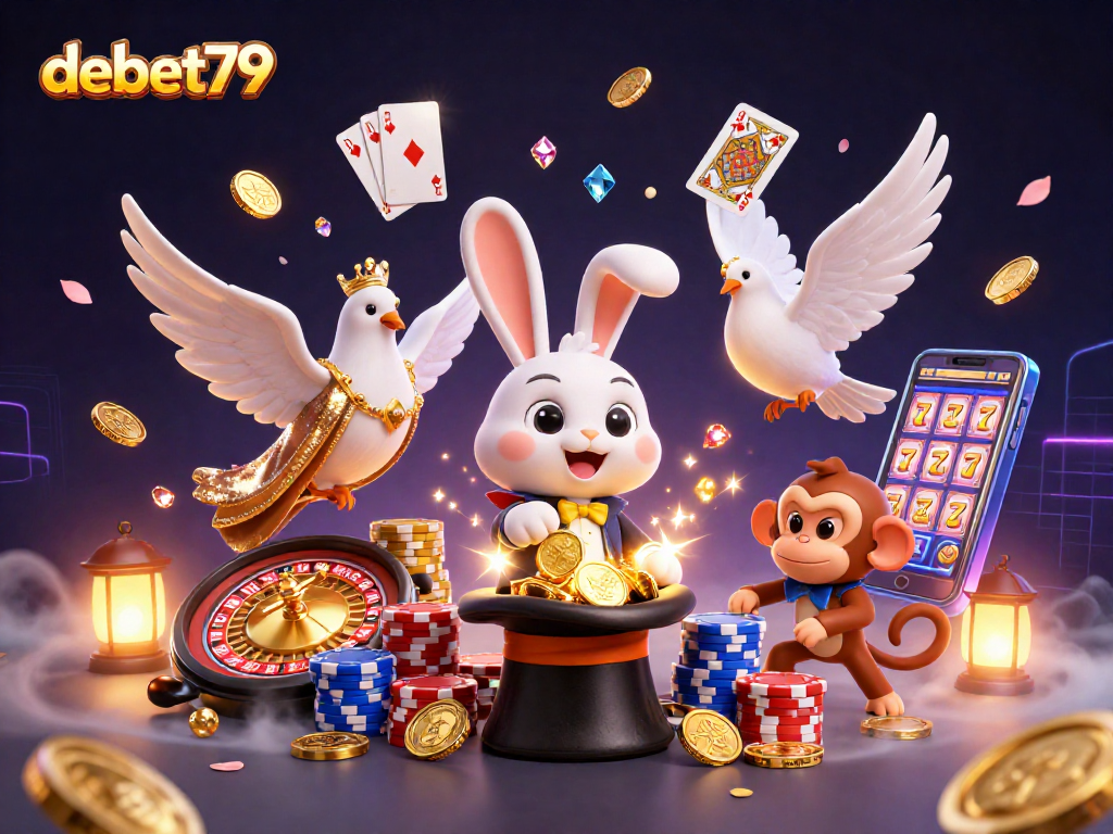 Experience excitement at debet79 with a magician rabbit and dazzling casino elements