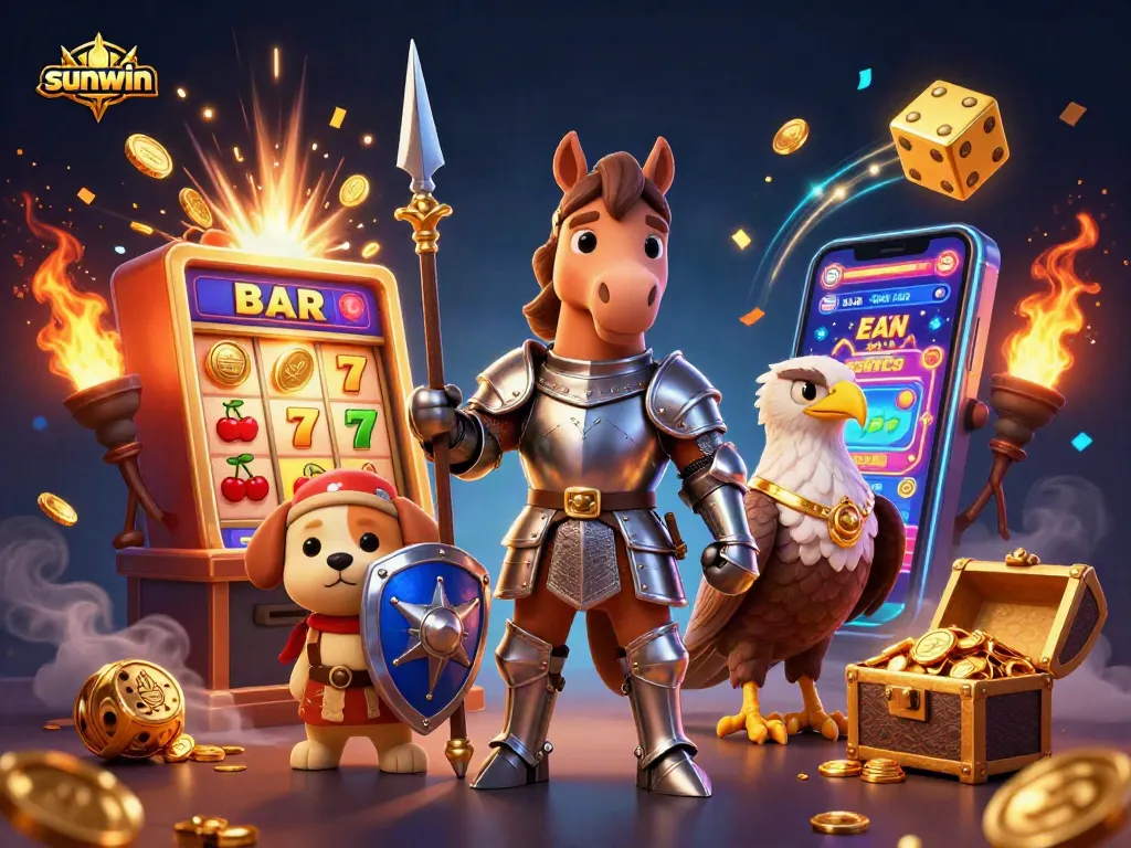 Experience thrilling gameplay at sunwin with immersive 3D characters and vibrant casino elements.