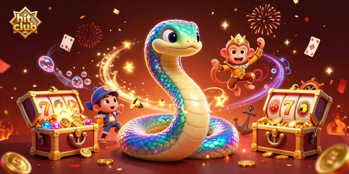 Experience the excitement at hit club chính thức with a vibrant casino-themed scene filled with dynamic characters and game elements.