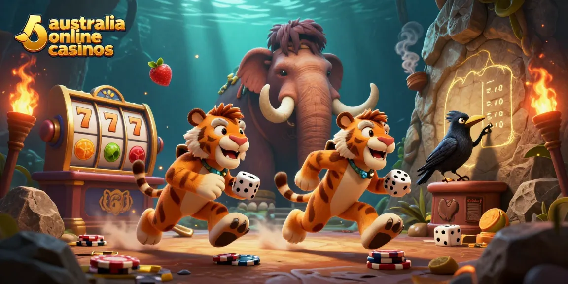 Engage with top australia online casinos featuring slot reels and lucky symbols in a vibrant 3D illustration.