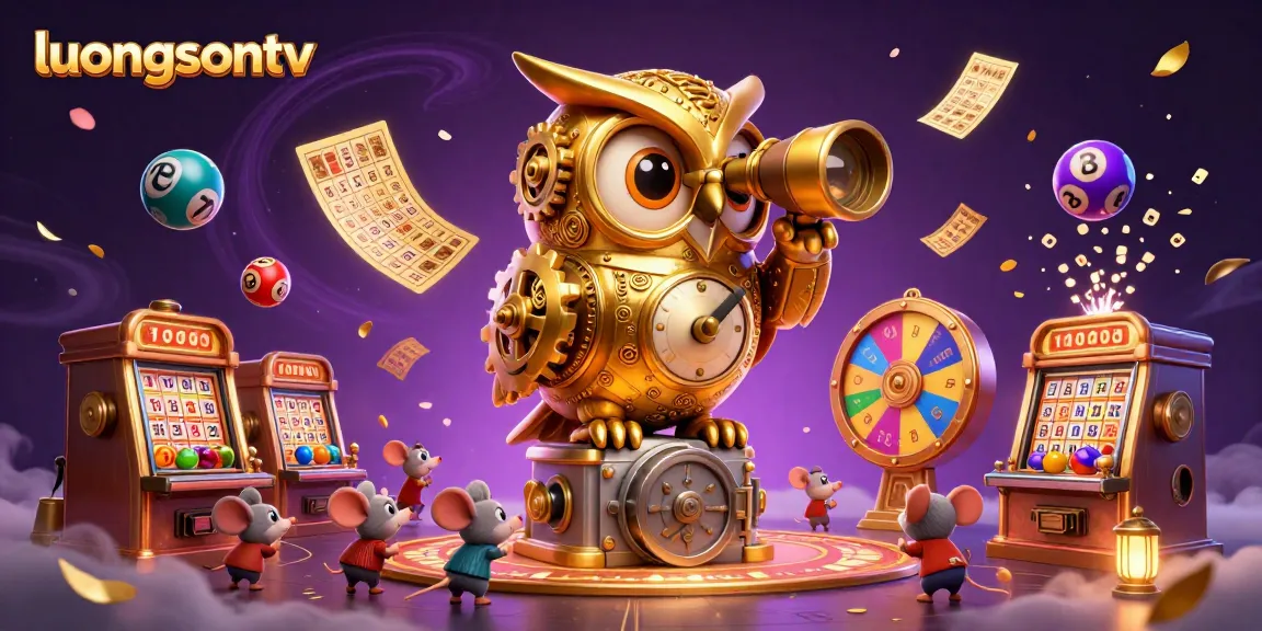 Experience thrilling gameplay at luongsontv with vibrant casino elements like colorful lottery balls and joyful patrons!