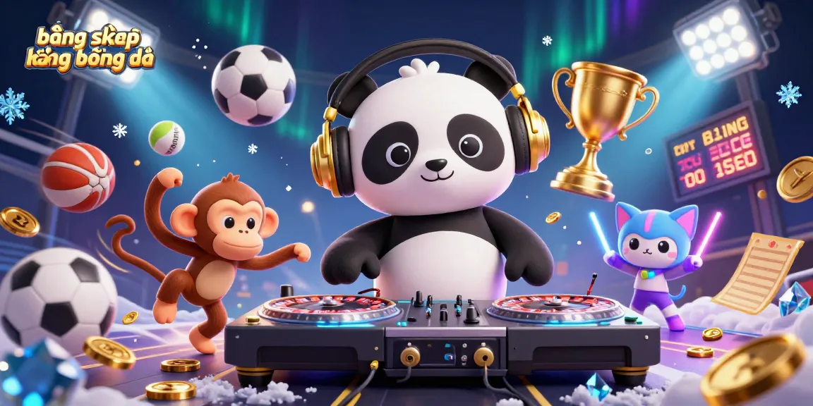 Engaging illustration of bảng xếp hạng bóng đá in a vibrant casino scene with sports elements.