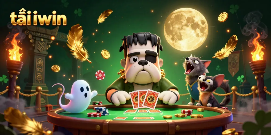 Play and win big with tải iwin in a thrilling casino illustration, featuring vibrant characters and action-packed elements.
