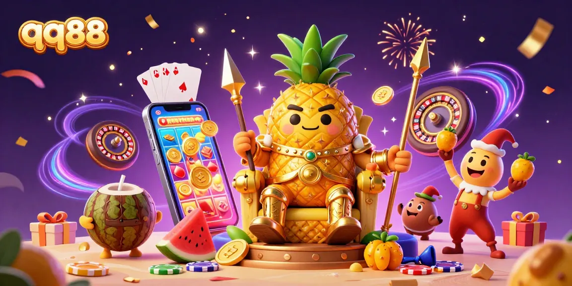 Experience exciting wins with the qq88 casino, featuring a rich 3D illustration of games and characters.