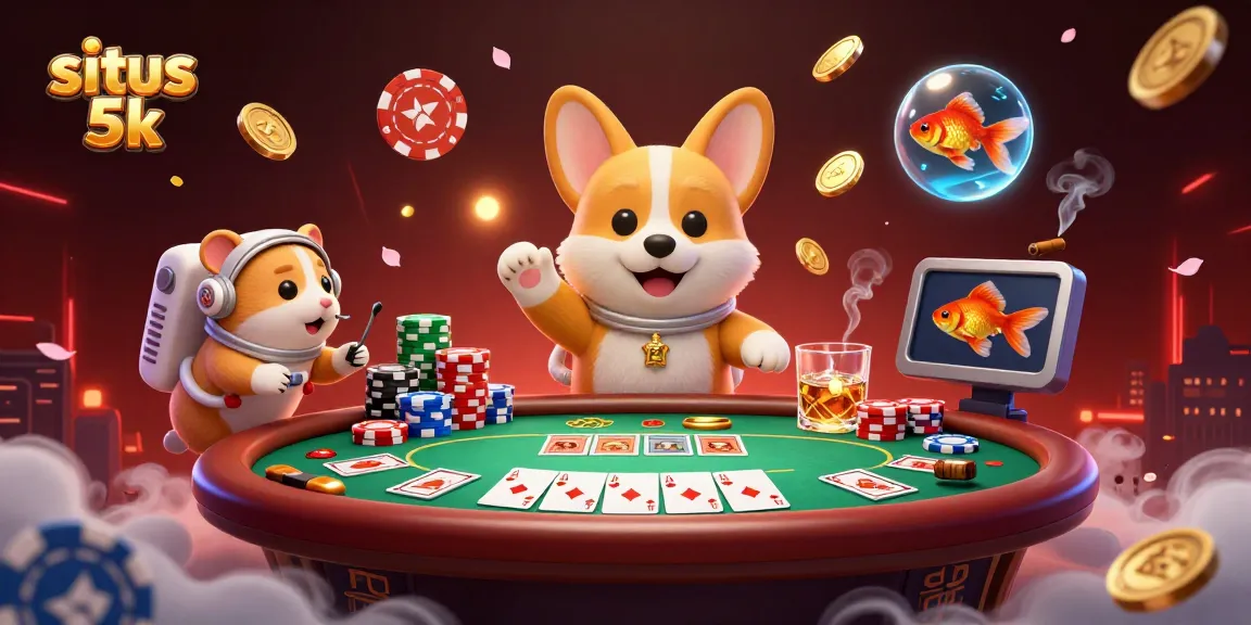 Spin to win at situs 5k with an astronaut corgi in a cosmic casino adventure!