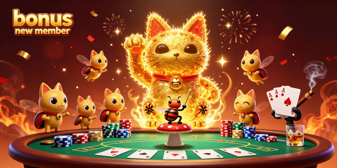 Join the excitement with a bonus new member in this vibrant casino scene featuring energetic symbols.
